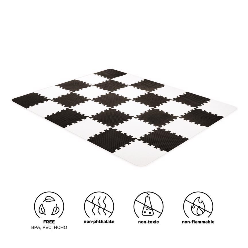 KINDERKRAFT - Puzzel van schuimrubber LUNO 30pcs zwart/wit