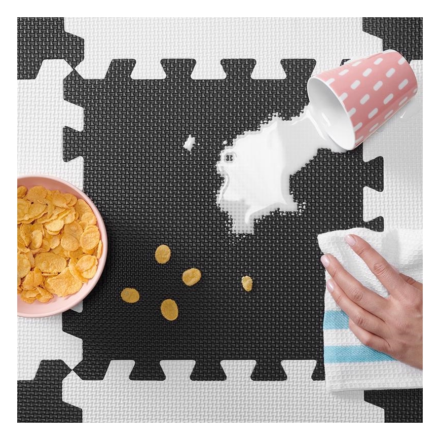 KINDERKRAFT - Puzzel van schuimrubber LUNO 30pcs zwart/wit