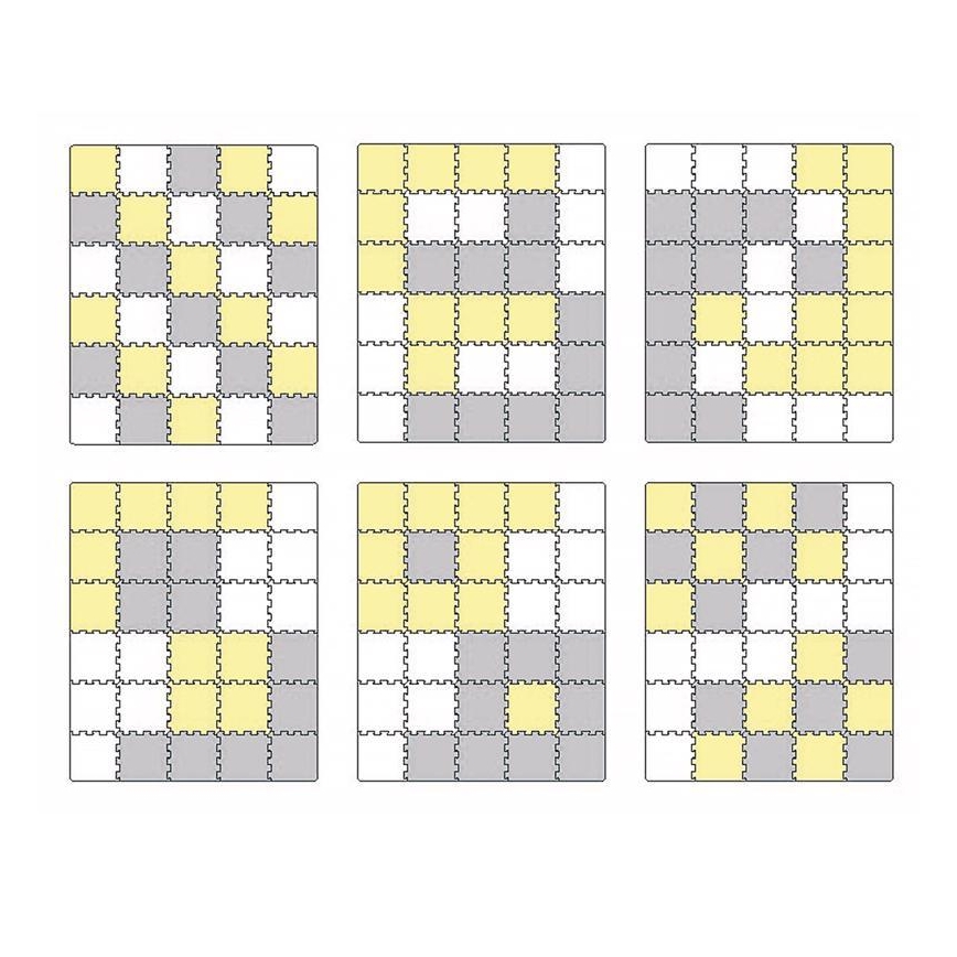 KINDERKRAFT - Puzzel van schuimrubber LUNO 30stuks grijs/geel