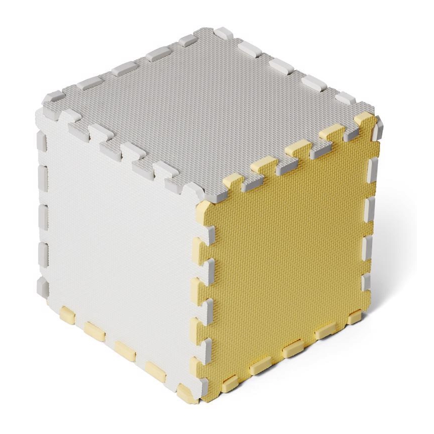 KINDERKRAFT - Puzzel van schuimrubber LUNO 30stuks grijs/geel