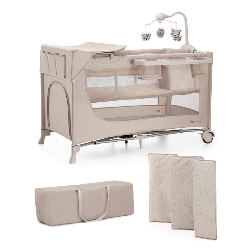 KINDERKRAFT - Reisbedje JOY 2 met accessoires beige
