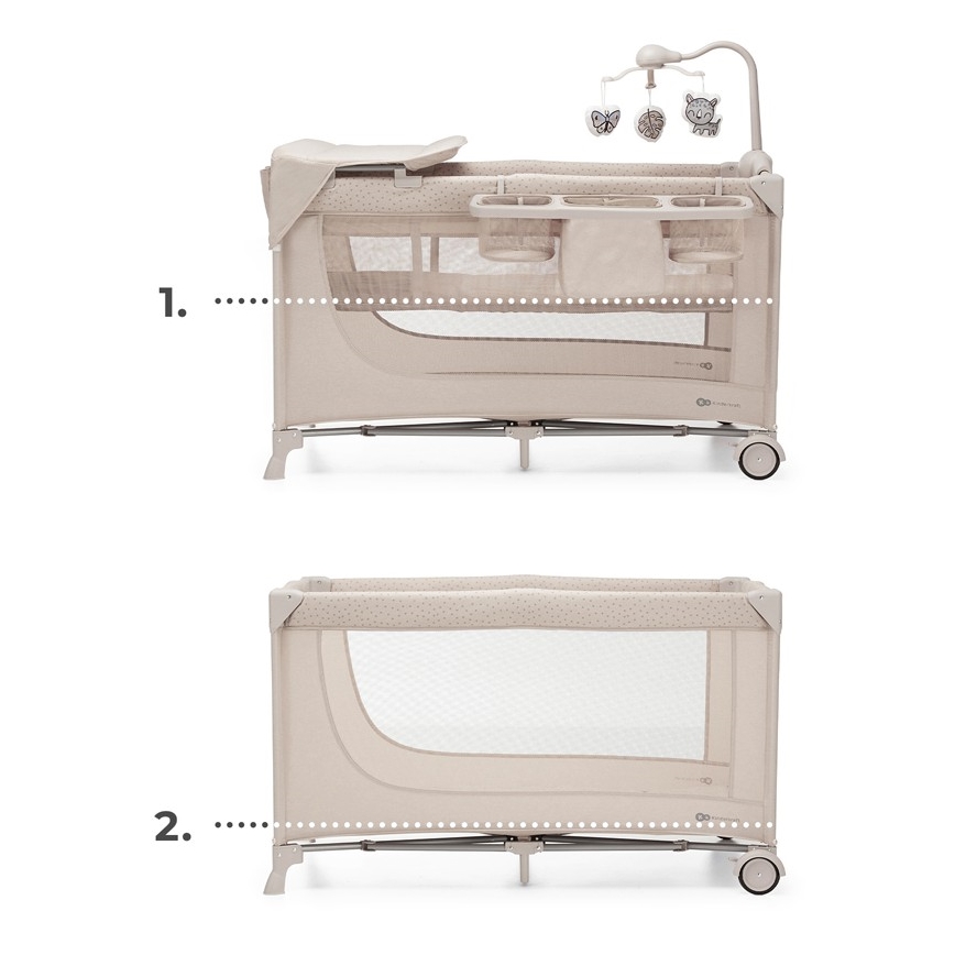 KINDERKRAFT - Reisbedje JOY 2 met accessoires beige
