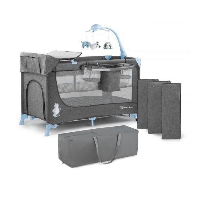 KINDERKRAFT - Reiswieg JOY met accessoires grijs/blauw