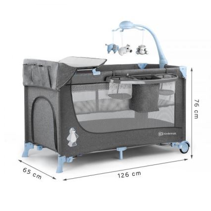 KINDERKRAFT - Reiswieg JOY met accessoires grijs/blauw