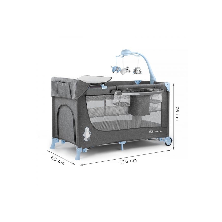 KINDERKRAFT - Reiswieg JOY met accessoires grijs/blauw