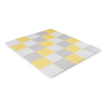 KINDERKRAFT - Schuim puzzel LUNO 30 stuks grijs/geel