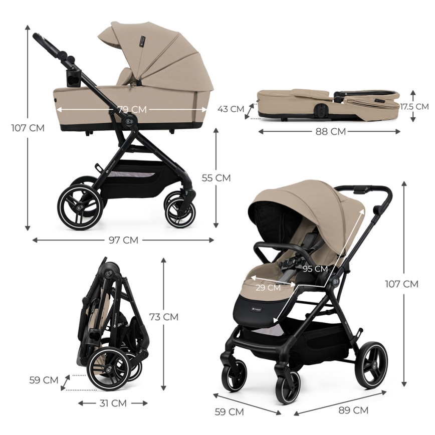 KINDERKRAFT SELECT - Combinatiewagen 2-in-1 YOXI Zandbeige