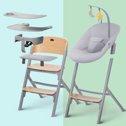 KINDERKRAFT SELECT - Kinderstoel 3-in-1 LIVY Premium eiken + ligstoel CALMEE