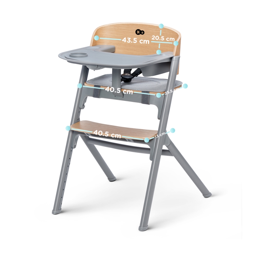 KINDERKRAFT SELECT - Kinderstoel 3-in-1 LIVY Premium eiken + ligstoel CALMEE