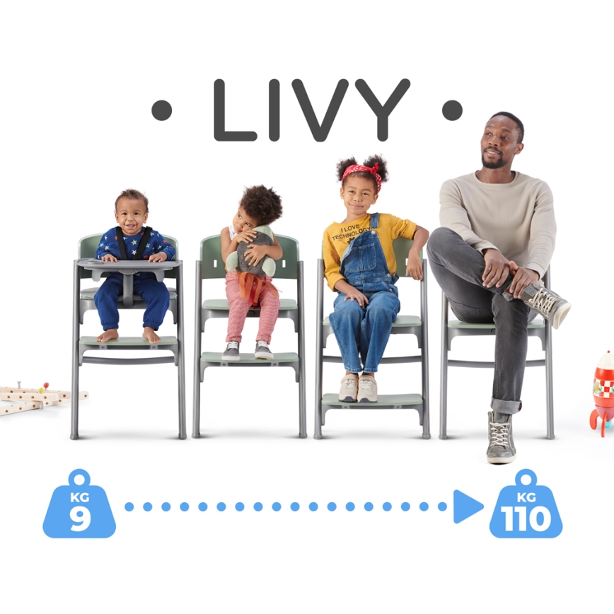 KINDERKRAFT SELECT - Kinderstoel 3-in-1 LIVY Premium Olijfgroen