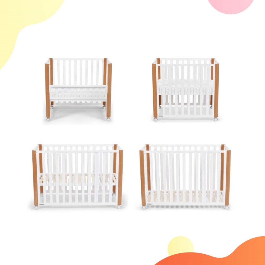 KINDERKRAFT SELECT - Babybed 4-in-1 KOYA Premium beuk/dennen