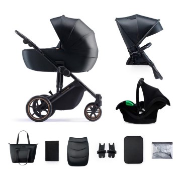 KINDERKRAFT SELECT - Combinatie 3-in-1 kinderwagen PRIME 2 Premium Venezian black + autostoeltje