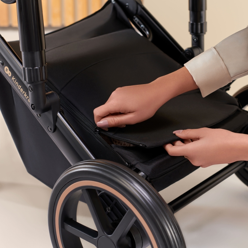 KINDERKRAFT SELECT - Combinatiekinderwagen 3in1 PRIME 2 Premium Dark groen + autostoel