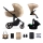 KINDERKRAFT SELECT - Combinatiekinderwagen 3in1 PRIME 2 Premium Sandrose beige + autostoel