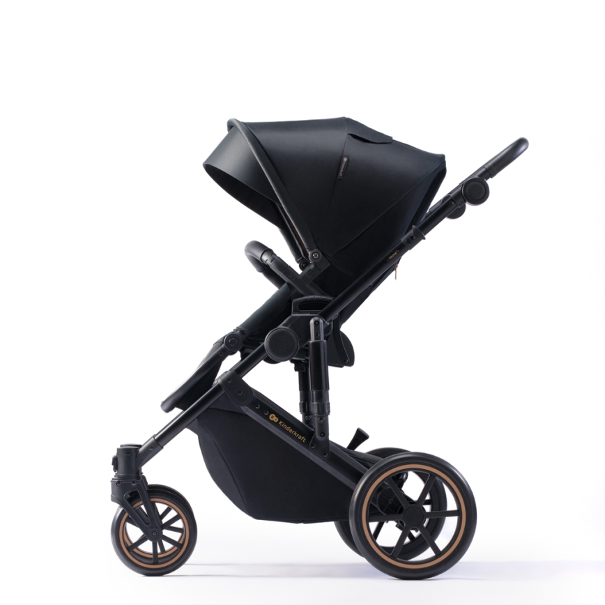KINDERKRAFT SELECT - Combinatiekinderwagen 3in1 PRIME 2 Premium Venezian zwart + autostoel