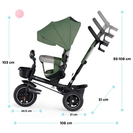 KINDERKRAFT SELECT - Driewieler voor kinderen SPINSTEP Premium groen