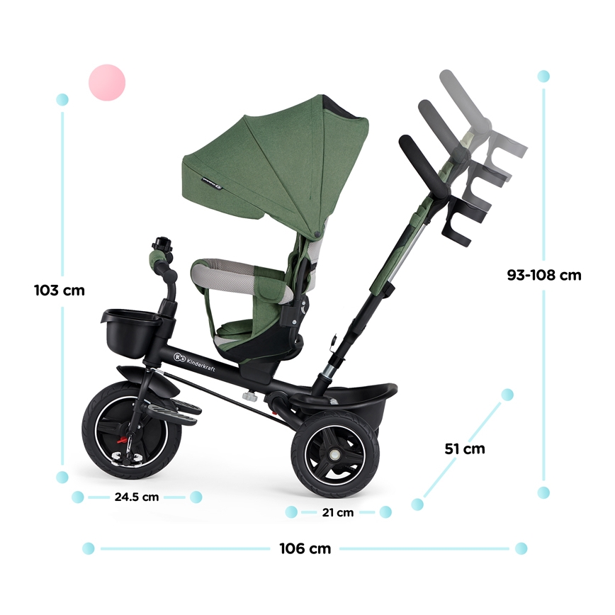 KINDERKRAFT SELECT - Driewieler voor kinderen SPINSTEP Premium groen