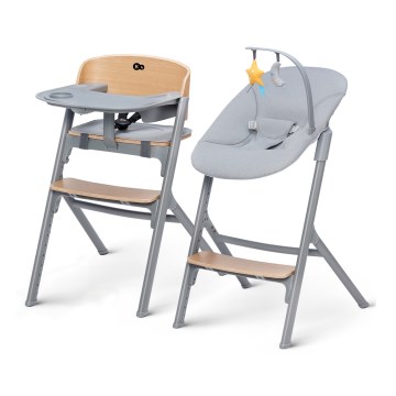 KINDERKRAFT SELECT - Kinder-eetstoel 3-in-1 LIVY Premium eiken + wipstoel CALMEE