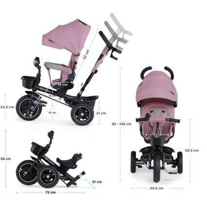 KINDERKRAFT - Kinderdriewieler 5in1 SPINSTEP roze