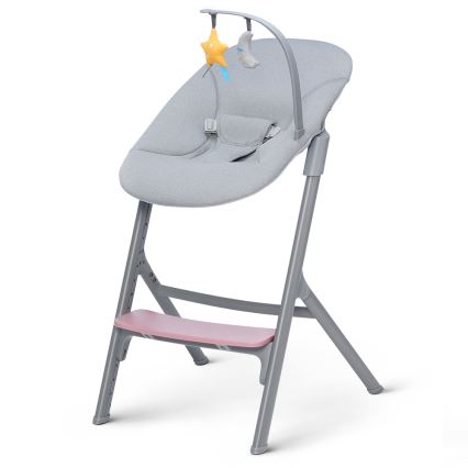 KINDERKRAFT SELECT - Kinder-eetstoel 3-in-1 LIVY Premium Aster pink + wipstoel CALMEE
