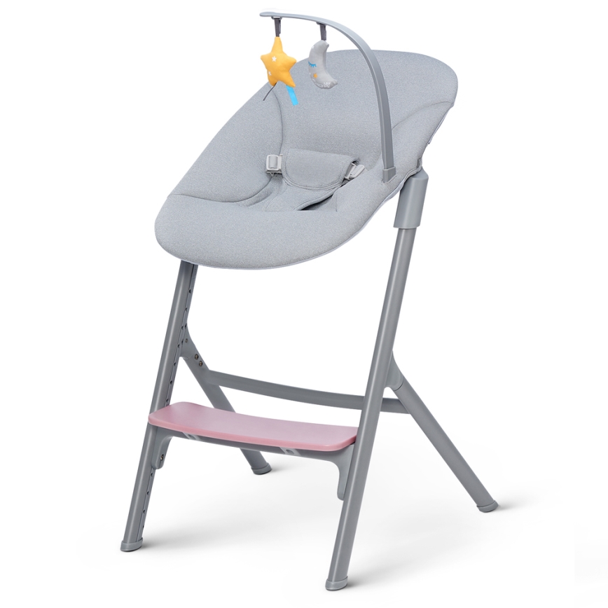 KINDERKRAFT SELECT - Kinder-eetstoel 3-in-1 LIVY Premium Aster pink + wipstoel CALMEE