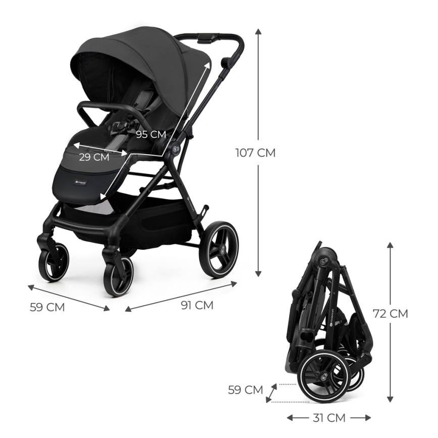 KINDERKRAFT SELECT - Sportieve buggy YOXI Moonlight Grey