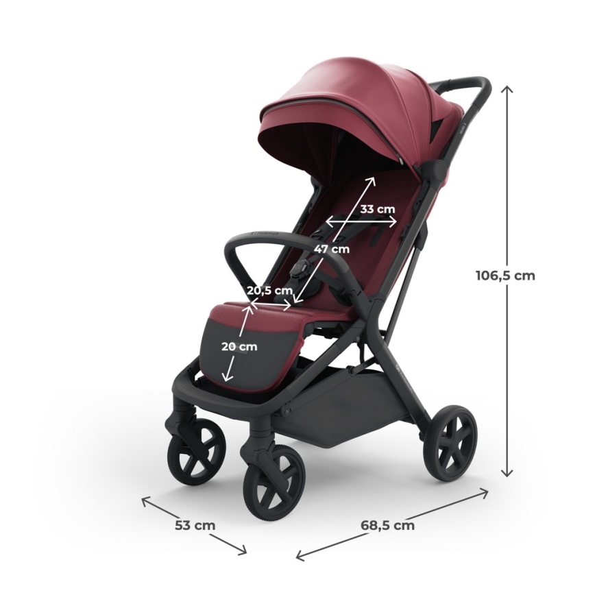 KINDERKRAFT SELECT - Sportieve kinderwagen NUBI 3 Dark Ruby
