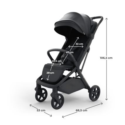 KINDERKRAFT SELECT - Sportieve kinderwagen NUBI 3 Middernachtzwart