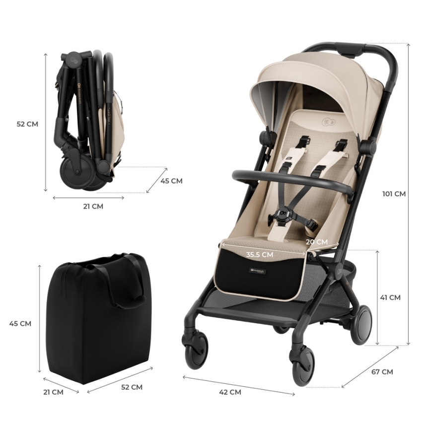 KINDERKRAFT SELECT - Sportieve kinderwagen PILOT 2 beige