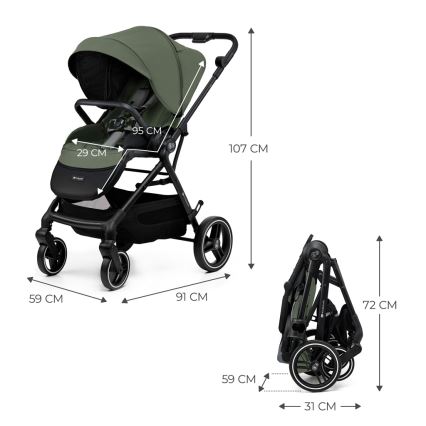 KINDERKRAFT SELECT - Sportieve kinderwagen YOXI Mystic groen