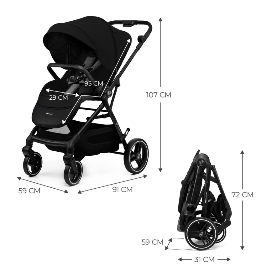 KINDERKRAFT SELECT - Wandelwagen YOXI Pure zwart