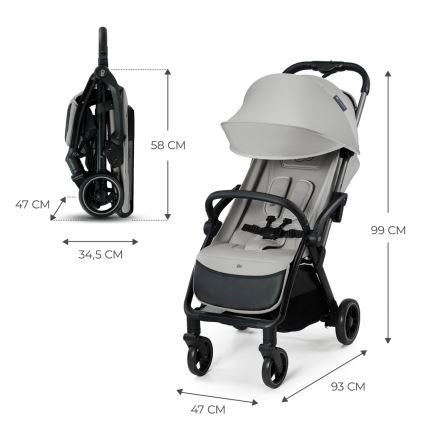 KINDERKRAFT - Sportieve kinderwagen APINO grijs