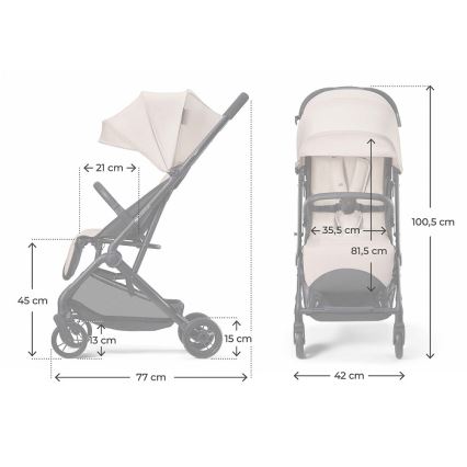 KINDERKRAFT - Sportieve kinderwagen INDY 3 Misty Beige