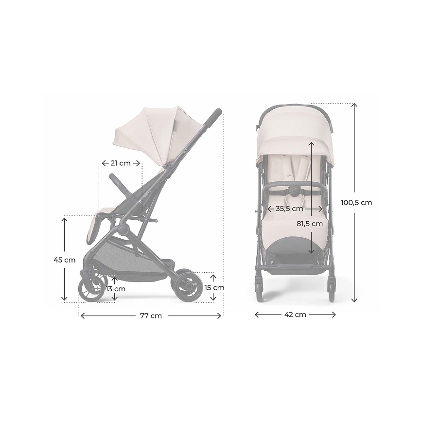 KINDERKRAFT - Sportieve kinderwagen INDY 3 Misty Beige