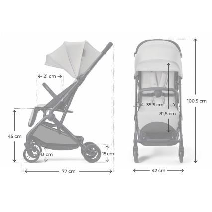 KINDERKRAFT - Sportieve kinderwagen INDY 3 Urban Grey