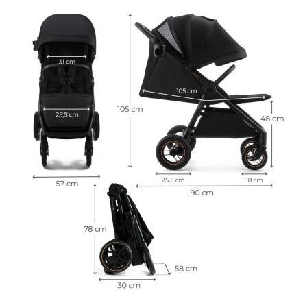 KINDERKRAFT - Sportieve kinderwagen MITZY Air zwart