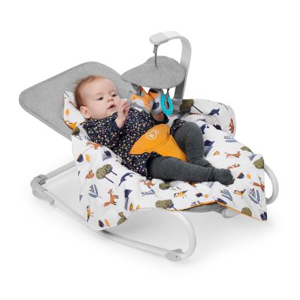 KINDERKRAFT - Vibrerend wipstoeltje voor baby's met een melodie FELIO 2 geel