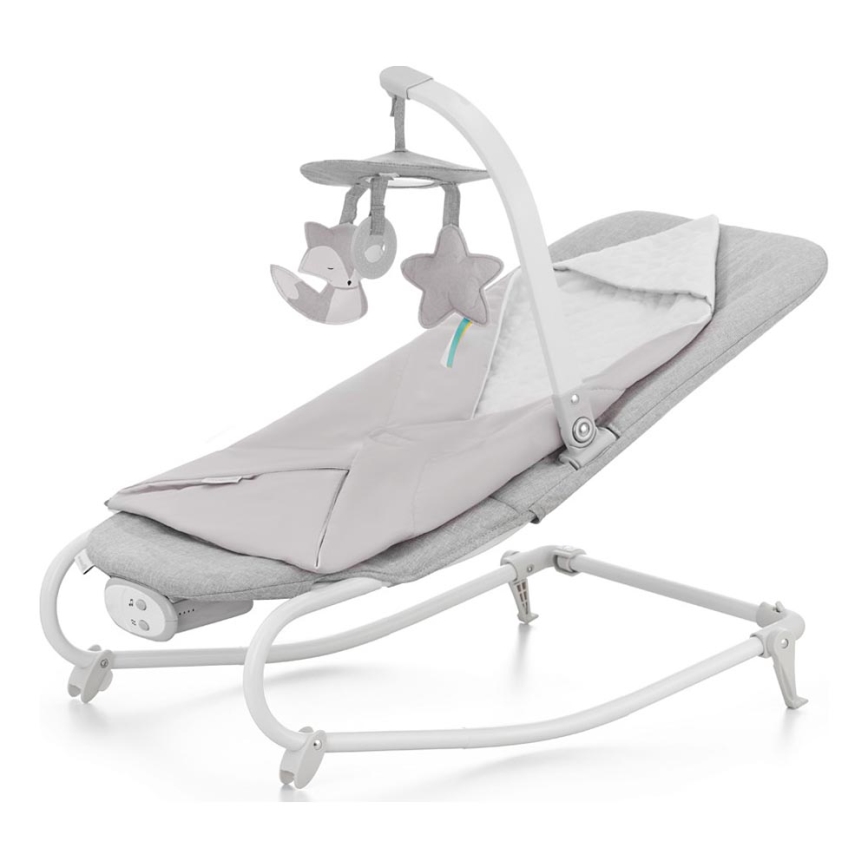 KINDERKRAFT - Vibrerend wipstoeltje voor baby's met een melodie FELIO 2 grijs