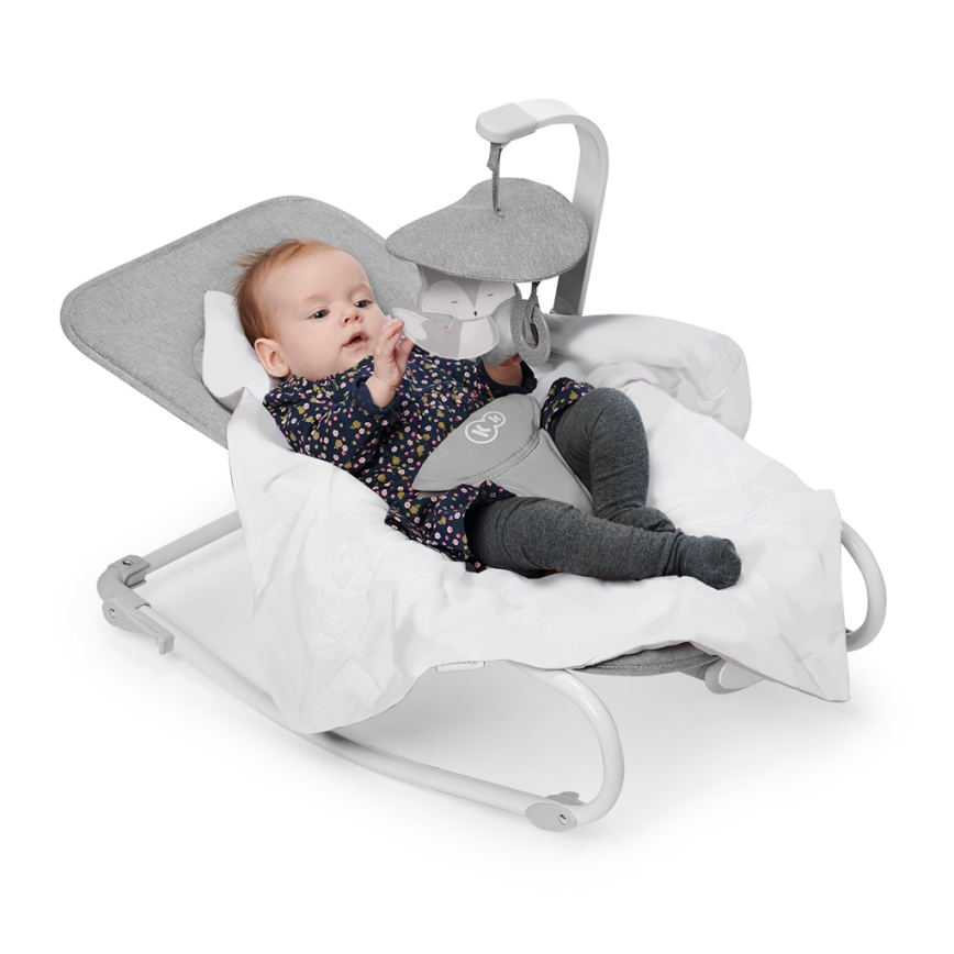 KINDERKRAFT - Vibrerend wipstoeltje voor baby's met een melodie FELIO 2 grijs