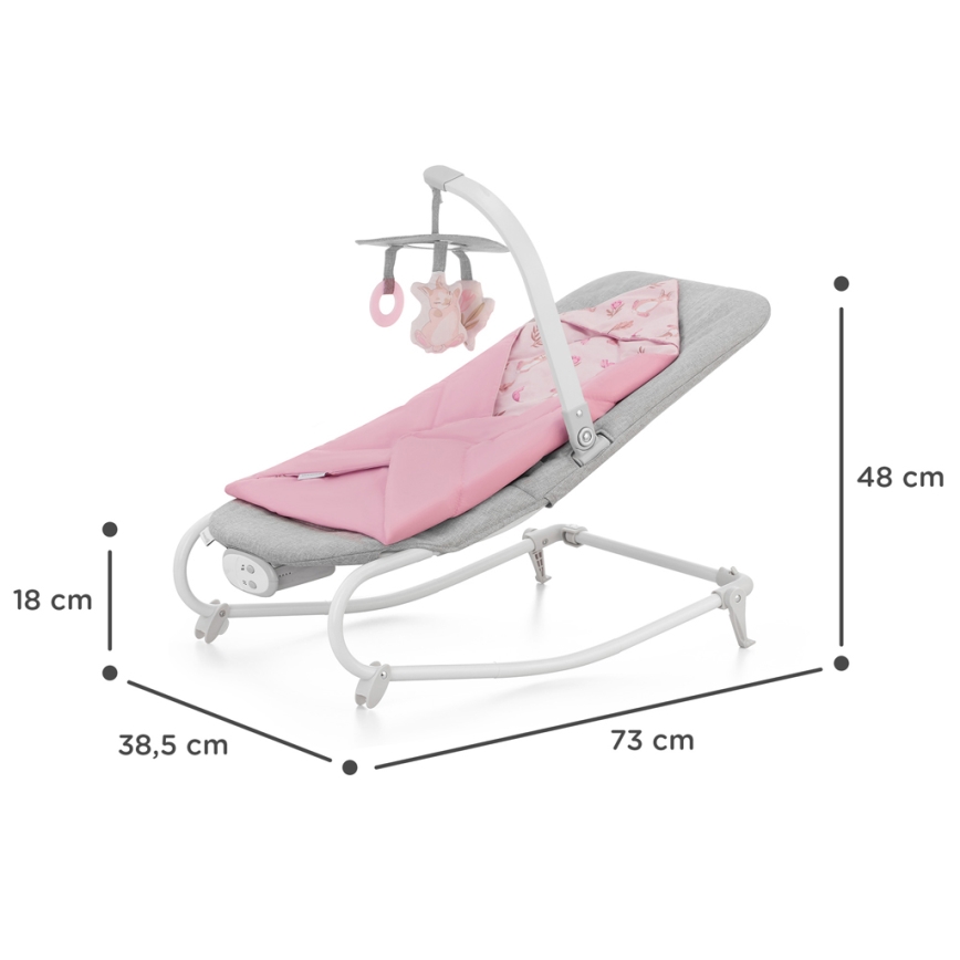 KINDERKRAFT - Vibrerend wipstoeltje voor baby's met een melodie FELIO 2 roze