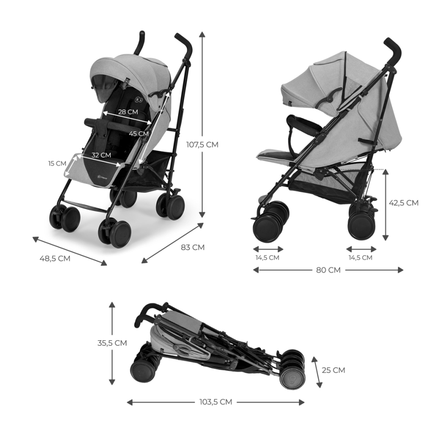 KINDERKRAFT - Wandelwagen SIESTA Ash grijs