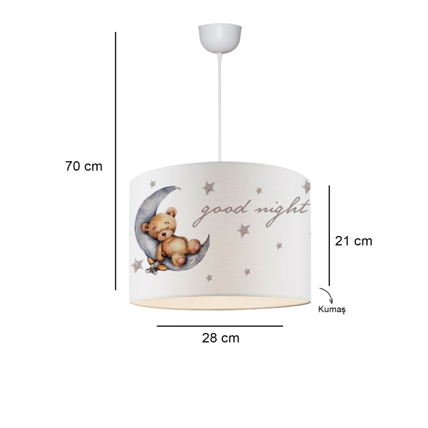 Kinderkroonluchter CANDY 1xE27/40W/230V wit/bruin