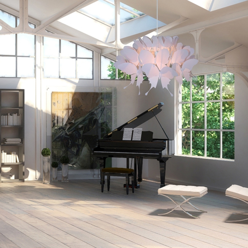 Kinderkroonluchter FARFALLA 1xE27/60W/230V roze