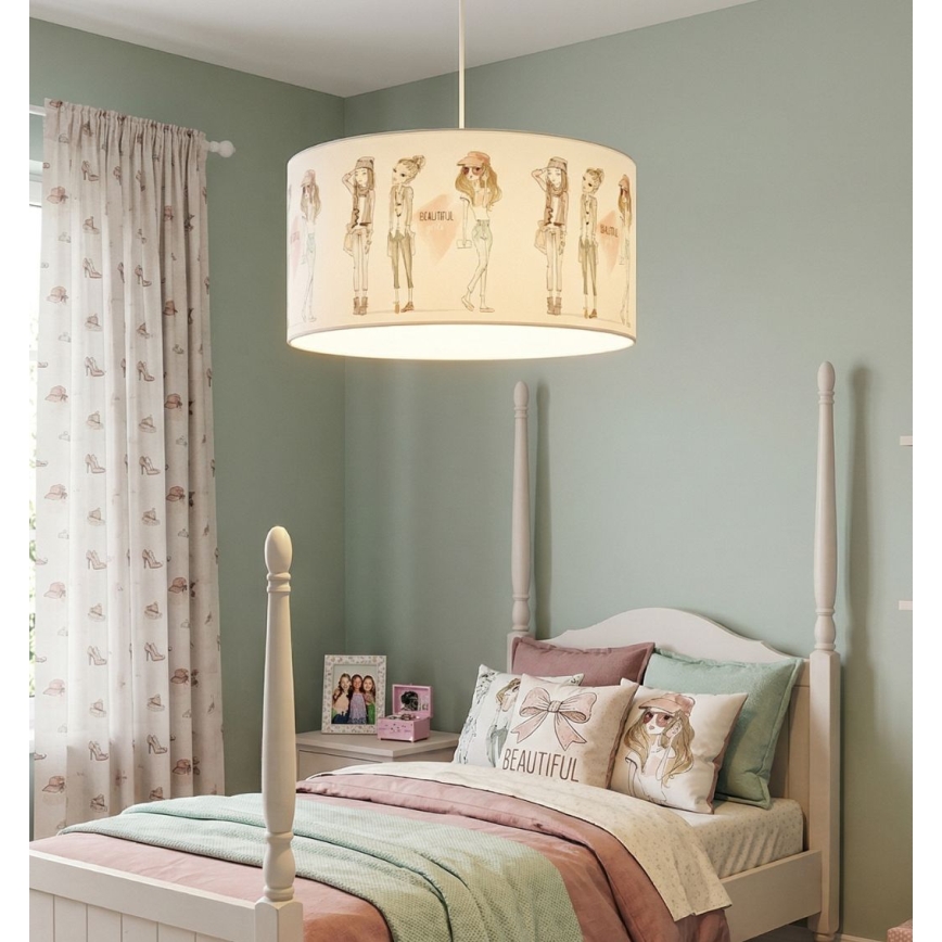 Kinderkroonluchter GIRLS VIBES 1xE27/60W/230V Ø 40 cm voor meisjes