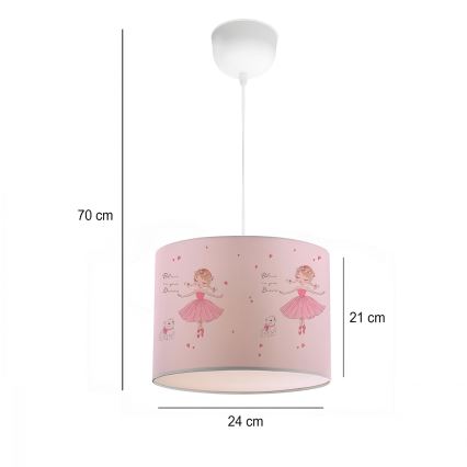Kinderlamp CANDY 1xE27/40W/230V roze