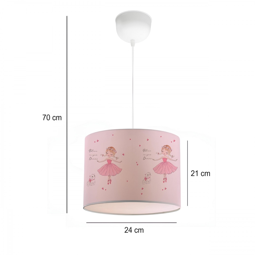 Kinderlamp CANDY 1xE27/40W/230V roze