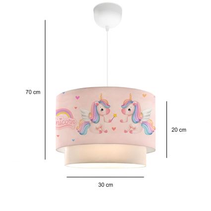 Kinderlamp CANDY 1xE27/40W/230V roze