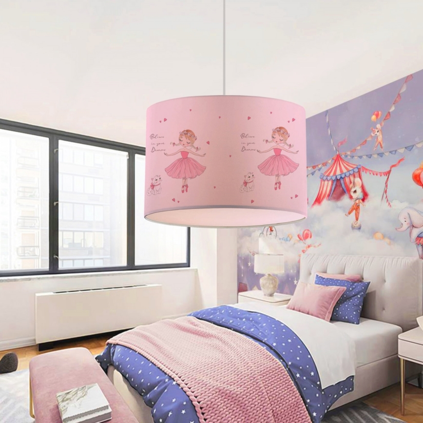 Kinderlamp CANDY 1xE27/40W/230V roze