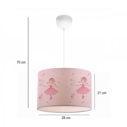 Kinderlamp CANDY 1xE27/40W/230V roze