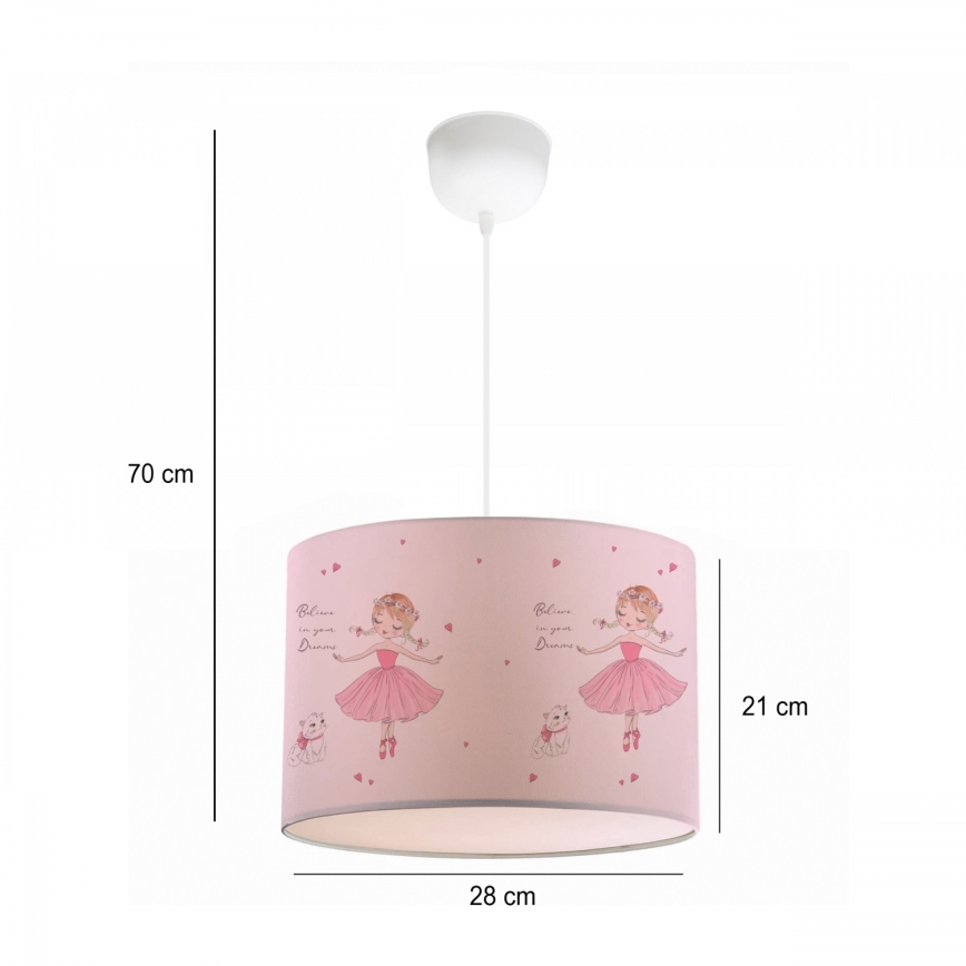 Kinderlamp CANDY 1xE27/40W/230V roze
